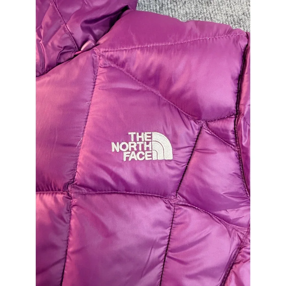 The North Face Womens Large Purple Destiny Down Jacket 600 Fill Puffer Hoode NWT